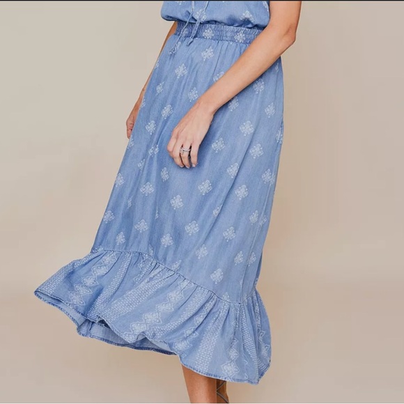 Sonoma Dresses & Skirts - Sonoma Blue Smocked Tiered Maxi Skirt